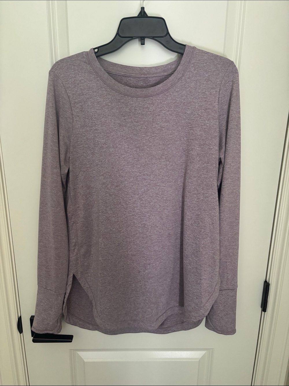 Athleta Long Sleeve Crewneck Top in Mauve Heather